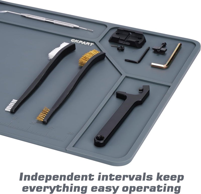 CKPART Rifle Gun Cleaning Mat, Anti-Slip Rubber Tactical Magnetic Mat, Gun Maintenance Mat,Gun Maintenance Mat for Gun Cleaning Kits 36" x 12" - Image 2